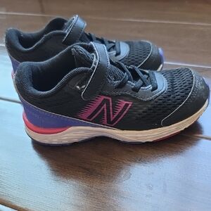 New Balance Kids' Black and Pink Sneakers